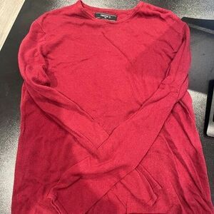 Forever 21 Mens Sweater Size Medium Long Sleeves Crew Neck Solid Plain Maroon